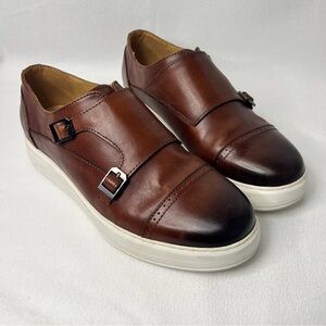 Vintage Foundry Co. Men's Sneakers Leather Monk Strap Low Top Shoes Size 8.5